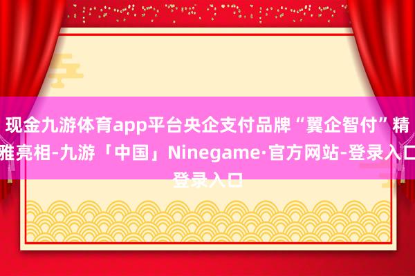 现金九游体育app平台央企支付品牌“翼企智付”精雅亮相-九游「中国」Ninegame·官方网站-登录入口